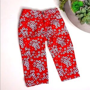 Wildflower print red white little girls casual pants 5 toddler trend